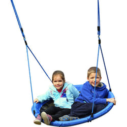 Homcom - Altalena da Giardino per Bambini 3-8 Anni Rotonda Blu