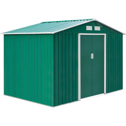 Casetta box porta attrezzi giardino doppie porte scorrevoli 277×195×192cm verde