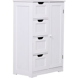 Kleankin - Mobile da Bagno 4 Cassetti 1 Armadietto Ripiano Regolabile a 3 Altezze