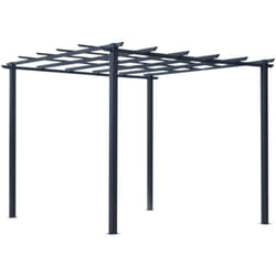 Outsunny - Gazebo Pergola da Giardino 3x3m Decorabile con Rampicanti Nero