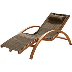 Outsunny - Sedia a Sdraio Lettino Prendisole Giardino Esterno Legno