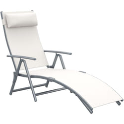 Outsunny Sdraio da Giardino Pieghevole con Cuscino, 137x63.5x100.5cm