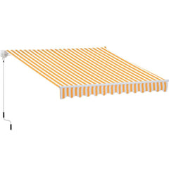 Tenda da Sole Avvolgibile a Caduta Manuale, 3x2.5m Arancione - Outsunny