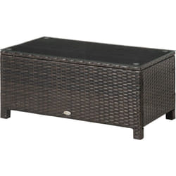 Tavolino da Giardino in Vetro Temperato 5mm Rettangolare - Outsunny