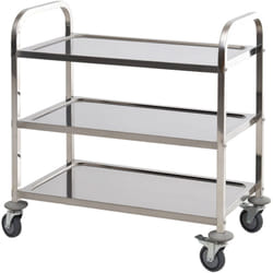 Carrello da Cucina con Ruote 3 Ripiani in Acciaio Inox Argento - Homcom