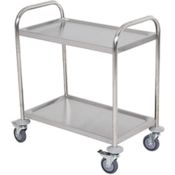 Carrello da Cucina con Ruote 2 Ripiani in Acciaio Inox 71x41x81cm - Homcom
