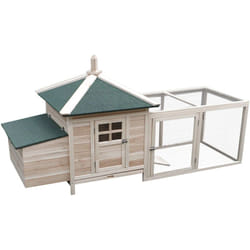 Gabbia per Galline Ovaiole in Legno, 196x76x97 cm, Color Legno - Pawhut