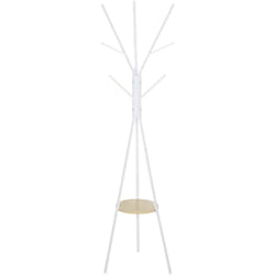 Homcom - Appendiabiti a Terra per Ingresso Attaccapanni Moderno Bianco 45x45x180cm