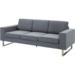 HOMCOM Divano 3 Posti Moderno in Tessuto con Cuscini 200x82x78cm Grigio