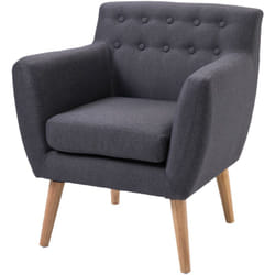 Homcom - Poltrona Design Moderno da Salotto in Tessuto Grigio Scuro 68x58.5x76cm