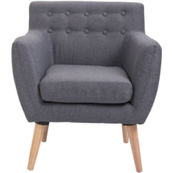 Homcom - Poltrona Design Moderno da Salotto in Tessuto Grigio Chiaro 68x58.5x76cm