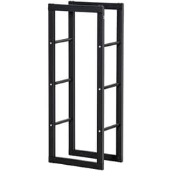 Homcom - Legnaia Verticale in Metallo Nero da Interni ed Esterni 40x25x100 cm