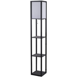 Homcom - Lampada Illuminazione Interna da Terra da Soggiorno Nero e Bianco
