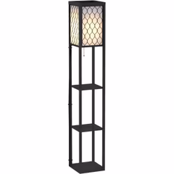 Descrizione: Moderno sistema di scaffali e mensole sormontate da una lampada. Questo mobile firmato HOMCOM permette di ottimi ...