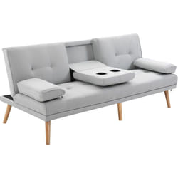 Homcom - Divano Letto 3 Posti Design Scandinavo Reclinabile 2 Braccioli