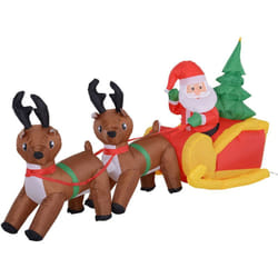 Homcom - Gonfiabile di Babbo Natale con Slitta e Renne, Lungo 2.3 Metri