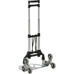 DURHAND Carrello Portapacchi Pieghevole a 6 Ruote Argento e Nero