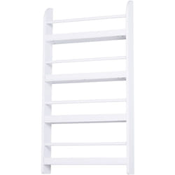 Libreria da Parete con 4 Ripiani in Legno Bianco Impermeabile - Homcom