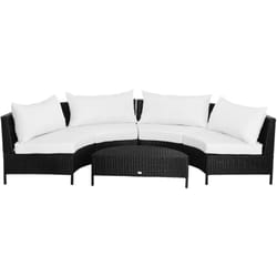 Outsunny - Salottino per Giardino in Rattan, 5 Pezzi con Pouf 96cmx 68cmx 65cm