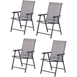 Outsunny - Set 4 sedie Pieghevoli da Esterni Acciaio e Texteline 58x64x94cm