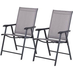 Set 2 sedie Pieghevoli da Esterni Acciaio e Texteline 58x64x94cm