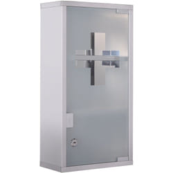 Homcom - Cassetta Medicine in Acciaio in Acciaio con 2 Chiavi 25x12x48cm