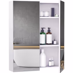 Descrizione: Questo armadietto pensile HOMCOM è perfetto per il tuo bagno! Realizzato con pannelli MDF di prima qualità, è do ...