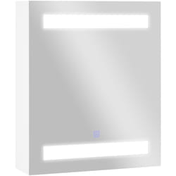 HOMCOM Mobiletto Pensile da Bagno con Specchio e Luci a LED (60x50x15cm)