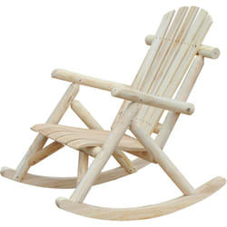 Outsunny - Sedia a Dondolo da Giardino, Stile Adirondack in Legno 66x96x98cm