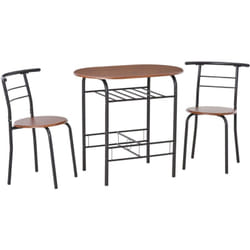 Homcom - Set 3 Pezzi Mobili da Bar: 2 Sedie (49x43x75cm) 1 Tavolo (80x52x76cm)