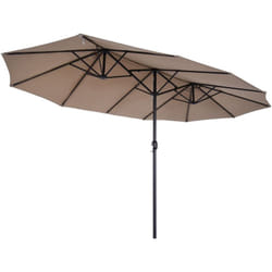 Outsunny - Ombrellone da Giardino Doppio con Apertura a Manovella