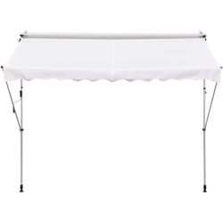 Tenda da Sole 3x1.5m Telescopica a Parete Avvolgibile Bianco - Outsunny