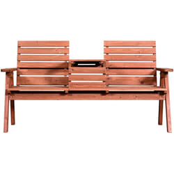 Panchina Esterni Legno Abete 2/3 Posti, Convertibile 160x68x92cm - Outsunny