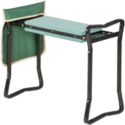 Inginocchiatoio Panca da Giardino Pieghevole 2 in 1, Colore Verde Nero - Outsunny