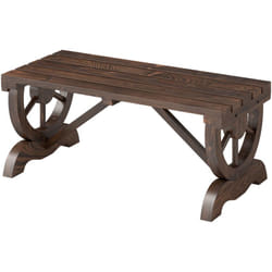 Panca 2 Posti Esterno in Legno di Abete Effetto Bruciato (98x50x39.5cm) - Outsunny