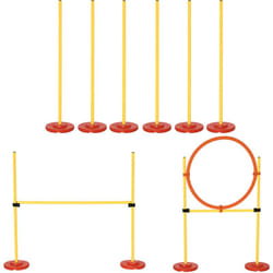Pawhut - Set Agility Dog 3 Esercizi: Slalom, Ostacoli, Anello, 2.5 kg