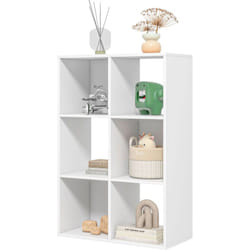 Libreria Bianca dal Design Moderno con 6 Scomparti Homcom 61.5x29.5x91.5cm