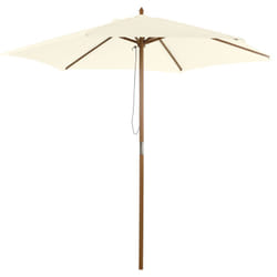 Ombrellone per Esterni in Legno e Poliestere a 6 Stecche 2.5x2.3m Crema - Outsunny