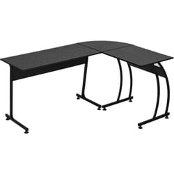 Scrivania Gaming Angolare in Legno e Metallo, Nera, 112.5 x 152 x 74cm - Homcom