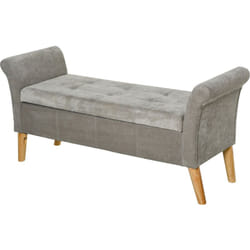 Panca Fondoletto Contenitore Seduta Imbottita in Stile Vintage Grigia - Homcom