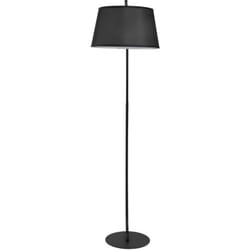 Homcom - Lampada da Terra Nera con Paralume Rivestito in Tessuto e Base in Metallo