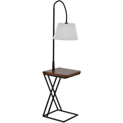 Homcom - Lampada a Piantana Moderna con Testa Flessibile e Caricatore Wireless
