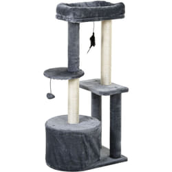 PawHut Tiragraffi a Colonna per Gatti su più Livelli, 48x35x100cm