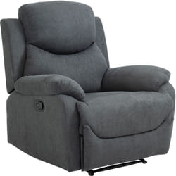 Homcom - Poltrona Relax in Lino Grigio Schienale Reclinabile 150° 93x88x102cm