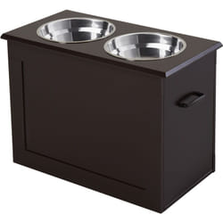 Pawhut - Portaciotole Rialzato per Cani con 2 Ciotole di Ø24cm in Acciaio Inox