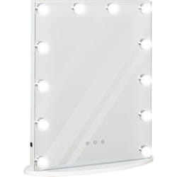 Homcom - Specchio da Tavolo per Makeup con 12 Luci a led e Interruttore Touch