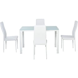 Homcom - Set 5 Pezzi con 1 Tavolo e 4 Sedie per Cucina o Sala da Pranzo Bianco