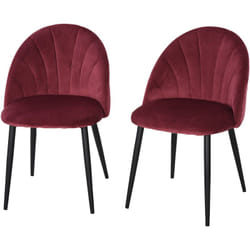 Set 2 Sedie per Sala da Pranzo Imbottite Design Nordico Velluto - Homcom