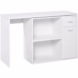 Descrizione: Lavora sempre in ordine nei tuoi spazi con la scrivania angolare HOMCOM. Realizzata in resistente truciolato con ...
