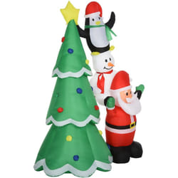 Homcom - Natale Gonfiabile da 243cm Impermeabile con Luci led e Babbo Natale